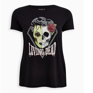 TORRID NWT RETRO CHIC TEE - LIVING DEAD BLACK- HALLOWEEN